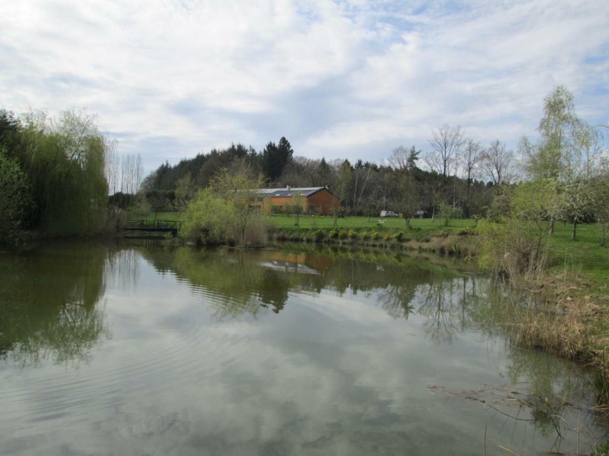 Florennes Gîte neuf 150 M2 devant un grand lac privé de 2 hectares poissonneux au milieu des bois Exterior foto